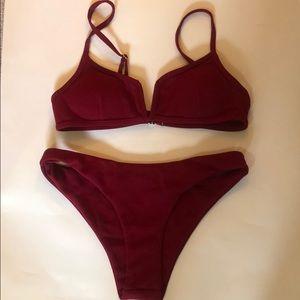 Burgundy bikini